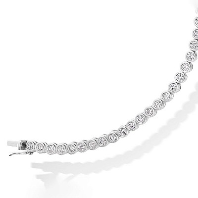 White Gold Round Brilliant Cut Diamond Bracelet