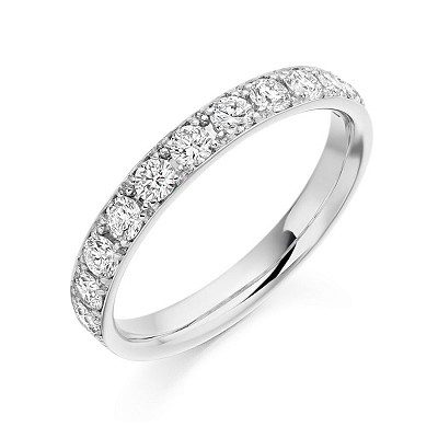 Round Brilliant Diamond Half Eternity Ring