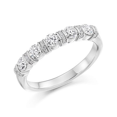 Round Brilliant Diamond Half Eternity Ring