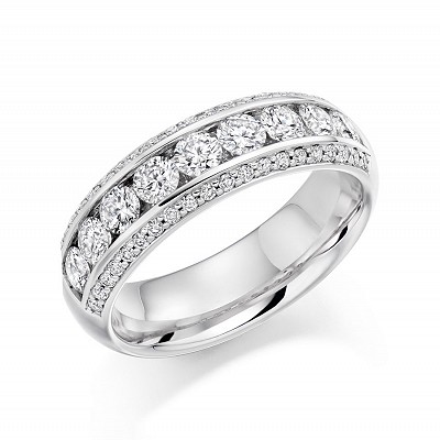 White Gold Round Brilliant Cut Half Eternity Ring